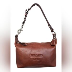 Vintage Coach Y2K Baguette Mini Leather Shoulder Bag Pouch in brown VGUC